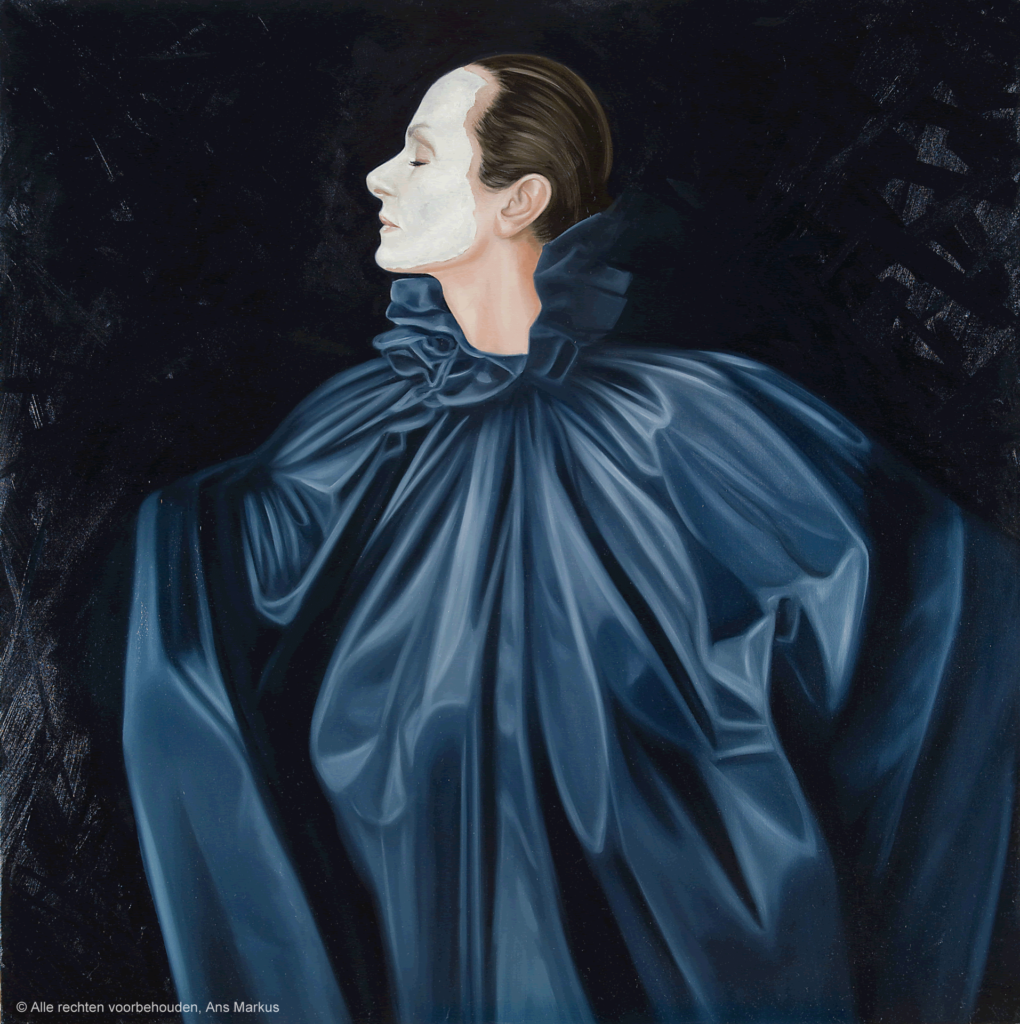 HOMMAGE AAN GIANFRANCO FERRE – 2007-2010 – OLIEVERF OP LINNEN – 130 X 130 CM